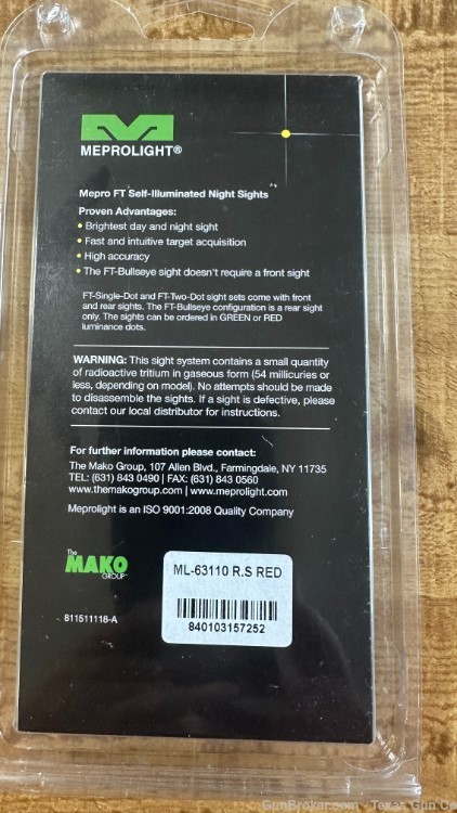 Meprolight FT Bullseye Fibre Optic and Tritium Sight for Springfield XD XDM-img-2