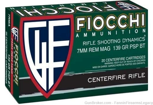 Fiocchi 7MM REM MAG 139GR PSP Jacketed Soft Point 100 RD 7RMA-img-2