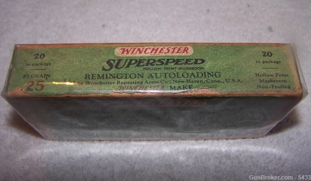 1st Issue Winchester Superspeed 25 Remington Auto SEALED-img-5