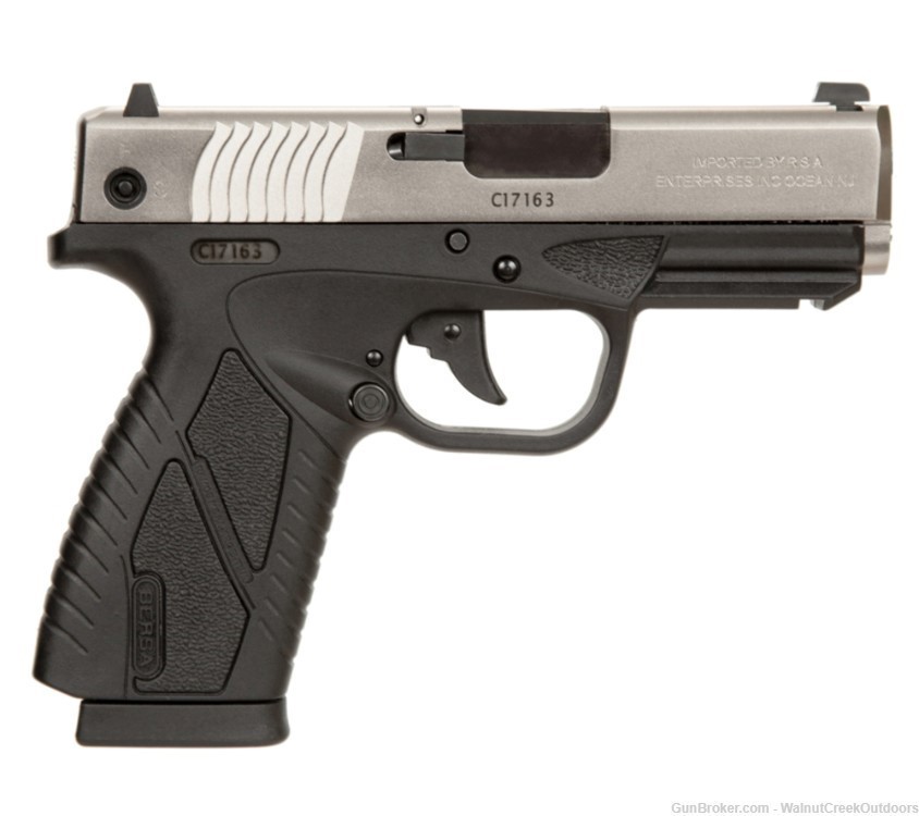 Bersa BP380DTCC Concealed Carry .380ACP 8 Round Duo Tone Nickle/Matte Finis-img-0