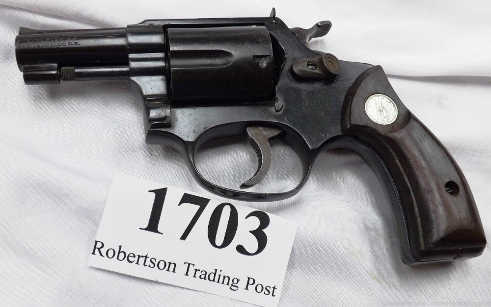 Rossi Garcia .38 Revolver 68 Blue Cut Snub 2” 1974 VG Wood Grips CA C&R OK -img-0