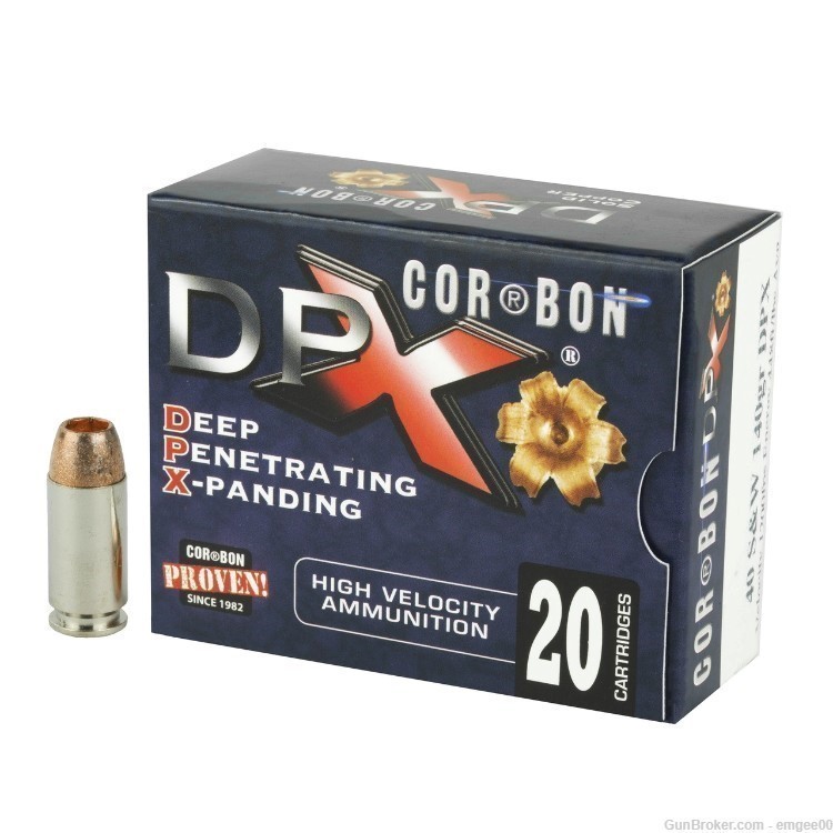 CorBon DPX 40140/20, 40 S &W, 140 gr DPX 100 Rd Lot Ammo NR!-img-0