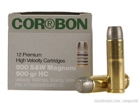 CorBon 500 S&W mag 500 gr HC, HT500SW500HC/12 48 Rd Lot NR!-img-0