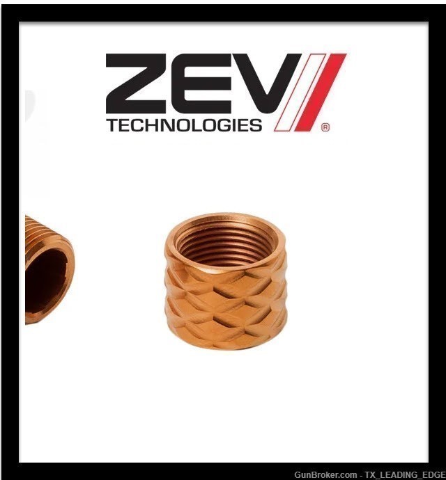 Zev TECHNOLOGY STAINLESS BRONZE TIP Protector 1/2x28 TPT Thread 9mm MATCH-img-0