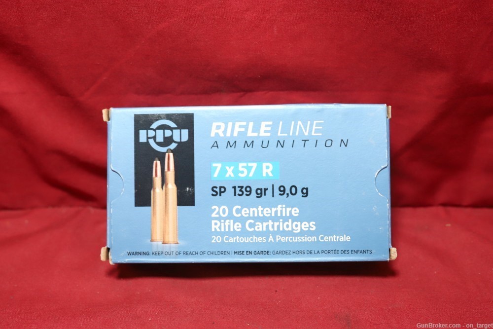 7x57R PPU 139 GR Soft Point 20 Count Factory Ammunition NO CC FEES-img-2