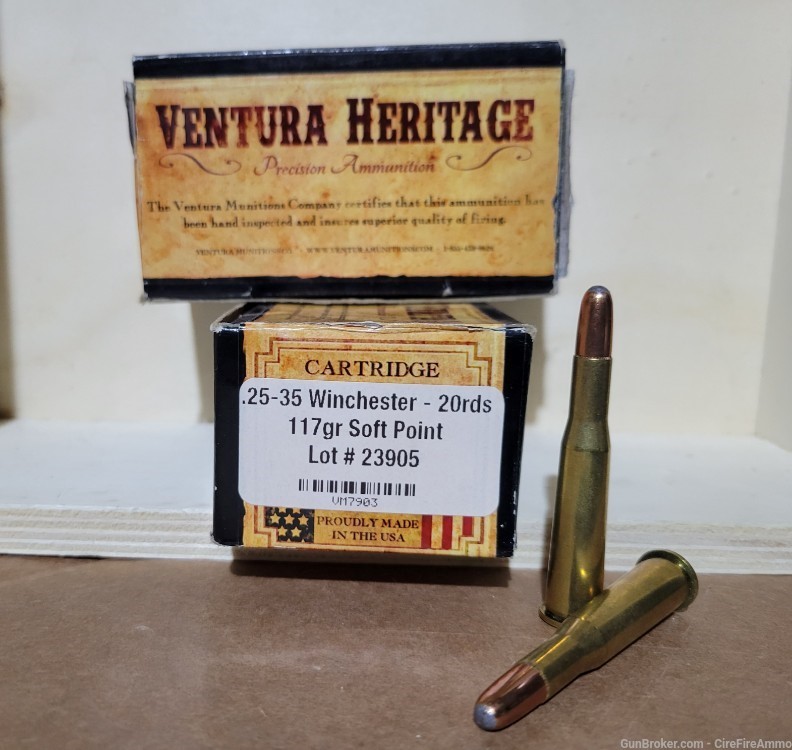 25-35 Winchester .25-35 WCP 117 gr. Soft point (39 rounds) Ammo no cc fees-img-0