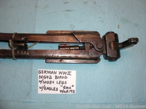 German WWII MG42 Bipod w/ MG34 Legs w/ Eagles "dac" WaA195-img-2