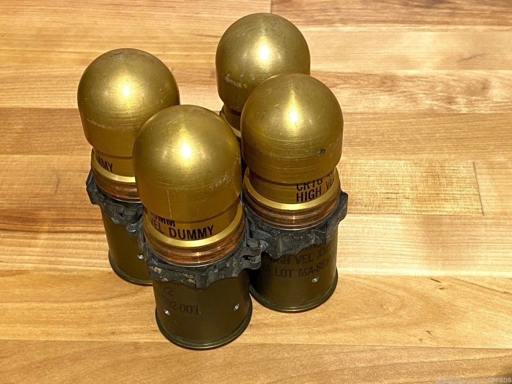 4 INERT 40mm Dummy Grenade Projectile Artillery Shell Cannon Round Links -img-3