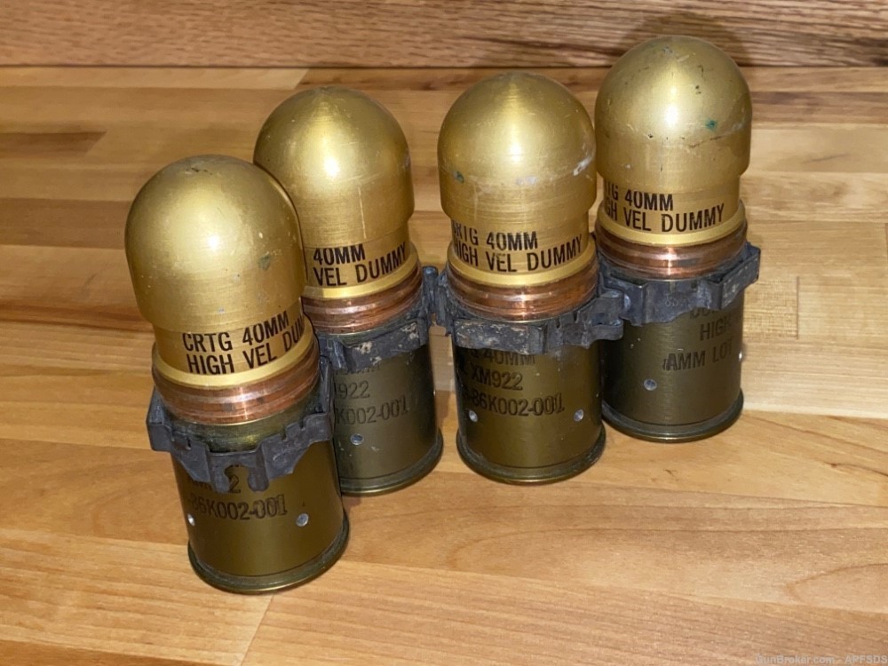 4 INERT 40mm Dummy Grenade Projectile Artillery Shell Cannon Round Links -img-2