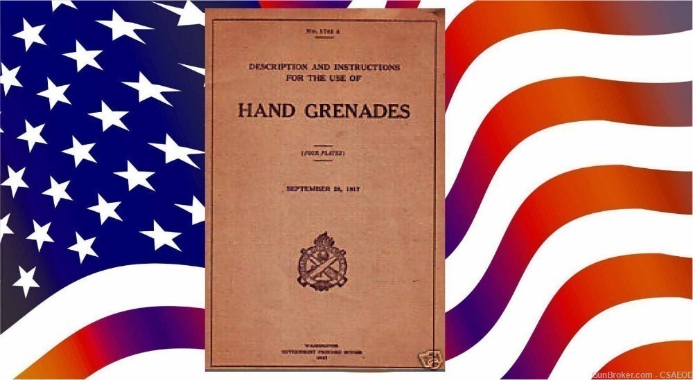 U.S.MK 1 GRENADE MANUAL GRENADE AND FUZE HANDBOOK WW1 RARE EDITION CD-img-2