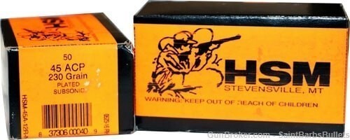 HSM Factory Remanufactured .45 ACP 230 Grain Subsonic Plated Lead-img-0