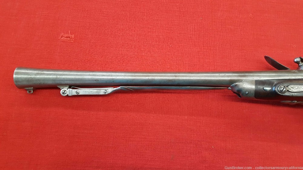 English Flintlock Steel Barrel Blunderbuss Carbine With Spring Bayonet-img-8