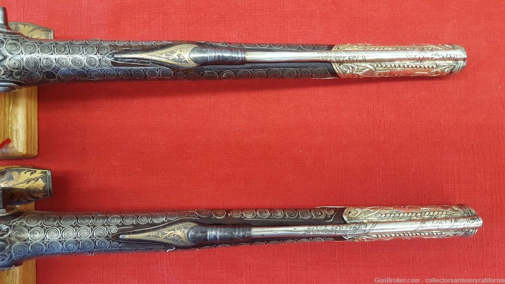 Splendid Pair Of Gold & Silver Highly Embellished Ottoman Flintlock Pistols-img-14