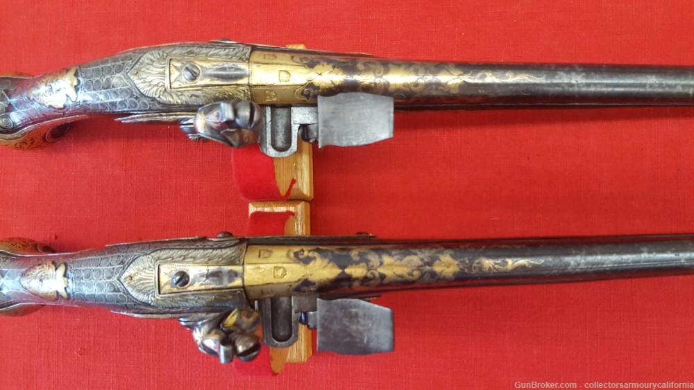 Splendid Pair Of Gold & Silver Highly Embellished Ottoman Flintlock Pistols-img-21