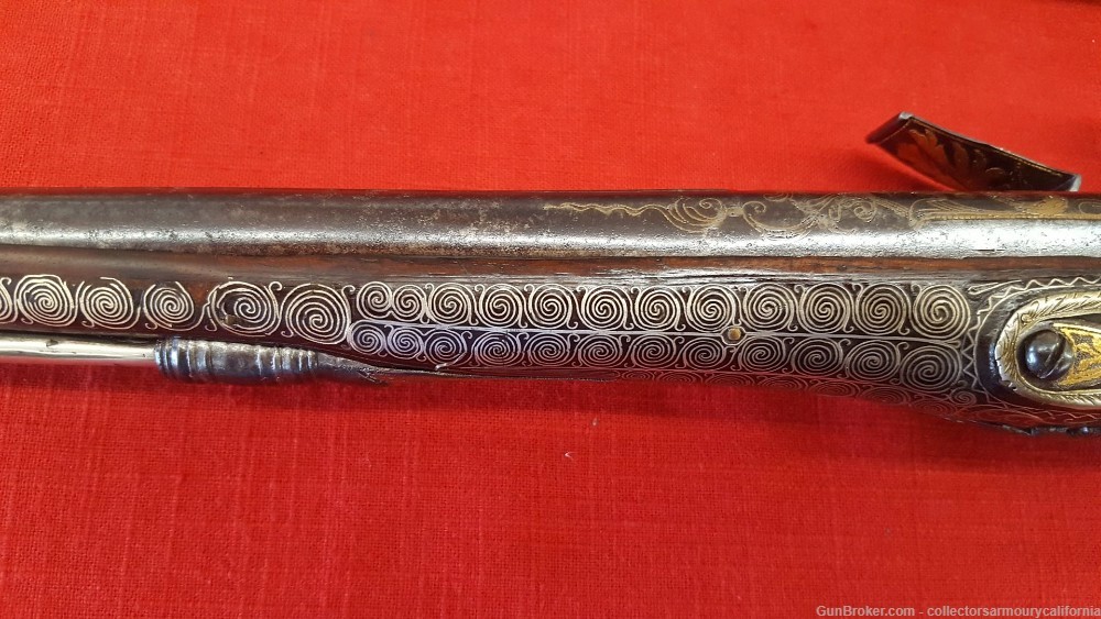 Splendid Pair Of Gold & Silver Highly Embellished Ottoman Flintlock Pistols-img-29