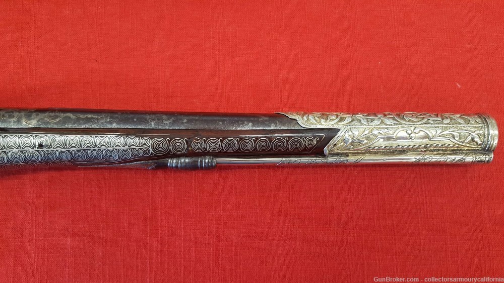 Splendid Pair Of Gold & Silver Highly Embellished Ottoman Flintlock Pistols-img-10