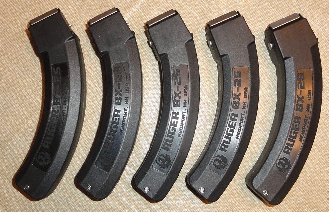 Ruger 10/22 Factory BX-25 25rd .22LR Mags - Set of Five!-img-0