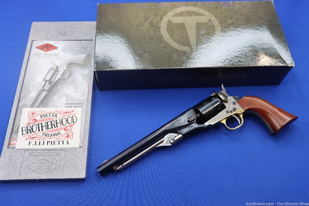 Taylors & Company Model 1860 Army Revolver 44CAL 8" Blackpowder ENGRAVED 44-img-0