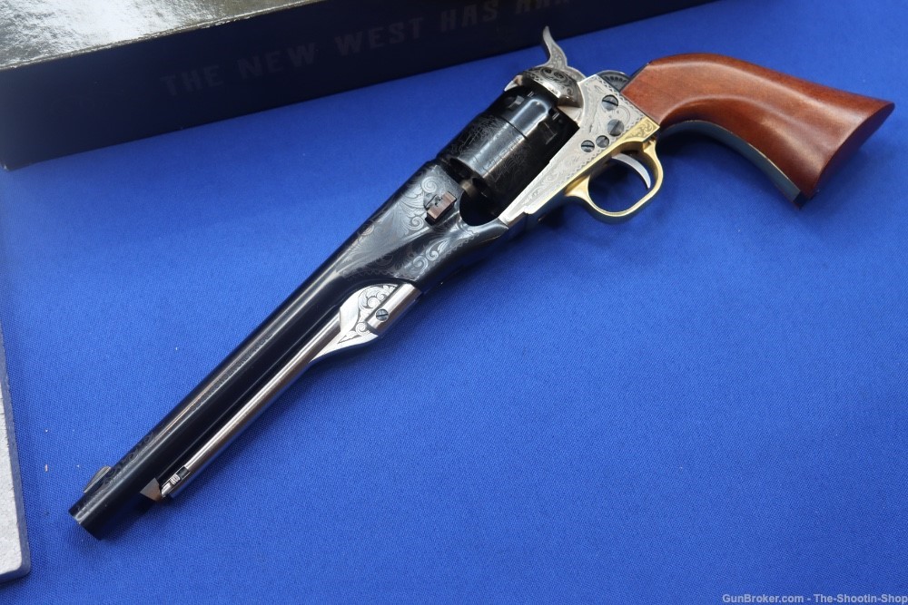 Taylors & Company Model 1860 Army Revolver 44CAL 8" Blackpowder ENGRAVED 44-img-1