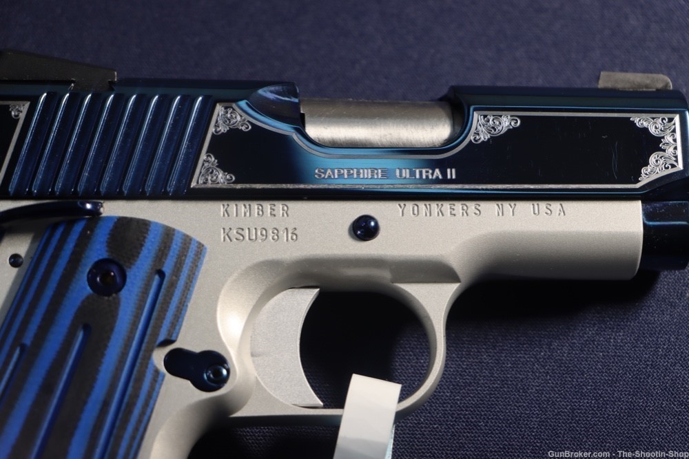 Kimber Model SAPPHIRE ULTRA II 1911 Pistol SPECIAL EDITION 9MM ENGRAVED 3"-img-9