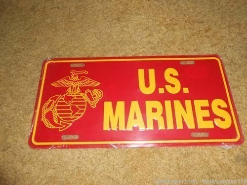 U.S. Marines Tin License Plate-img-0