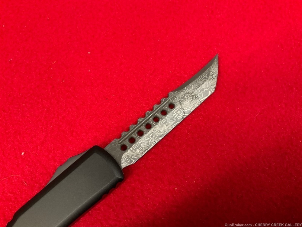 Microtech Damascus hellhound otf automatic knife rare blade ultratech UT -img-2