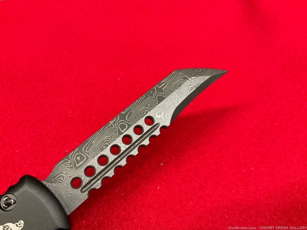 Microtech Damascus hellhound otf automatic knife rare blade ultratech UT -img-4