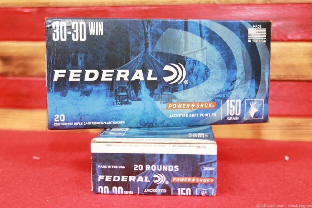 Federal Power-Shok .30-30 Win Jacketed SP 150 grain 100 RNDS 5 BOX Ammo-img-0