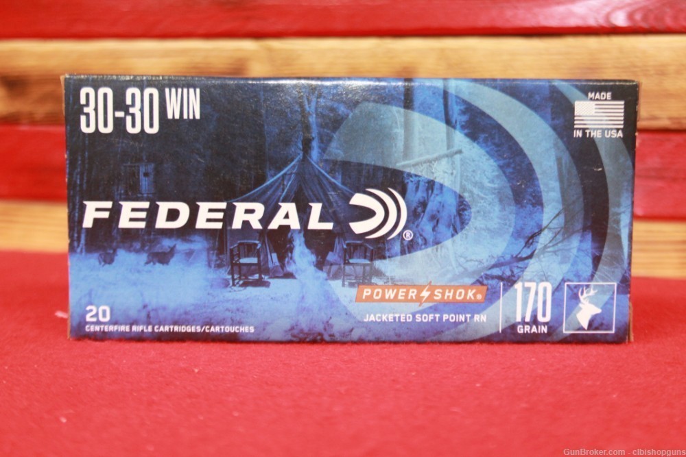 Federal Power-Shok .30-30 Win Jacketed SP 150 grain 100 RNDS 5 BOX Ammo-img-1