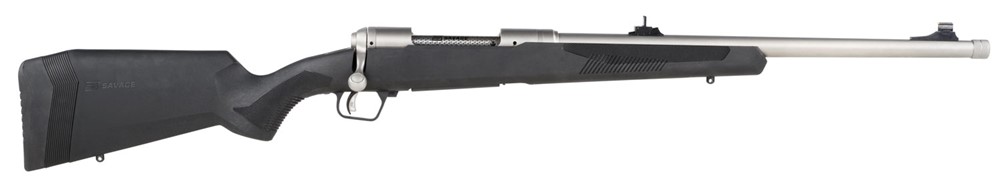 Savage 375 Ruger 3+1, 20 Barrel, Stainless, Black Synthetic RH Stock-img-0