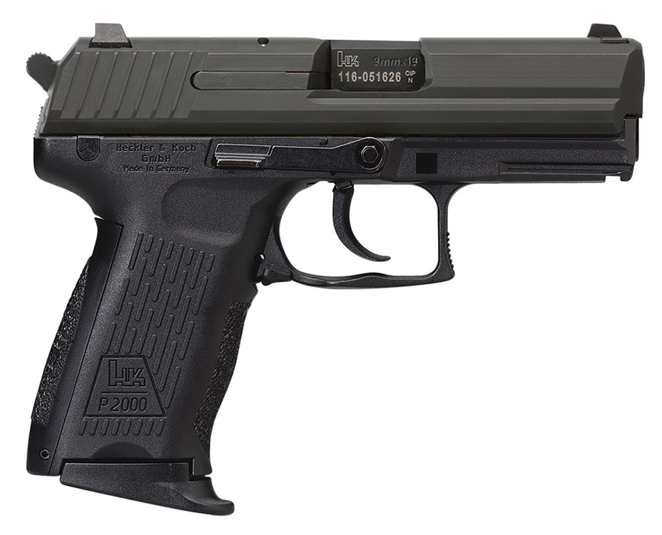 HK  P2000 V3 SA/DA 9mm Luger Caliber, 3.66, 10+1, Black Finish-img-0
