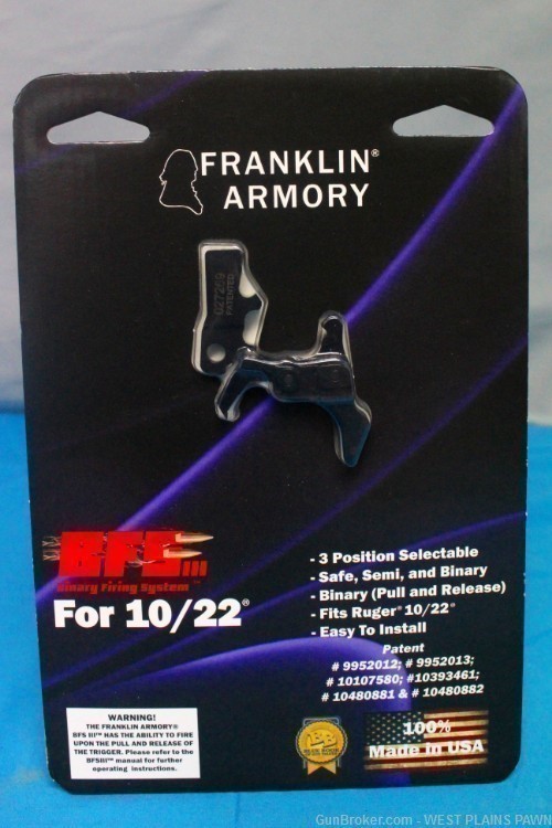  NIB Franklin Armory Binary Trigger Ruger 10/22 BFSIII22-C1-img-0
