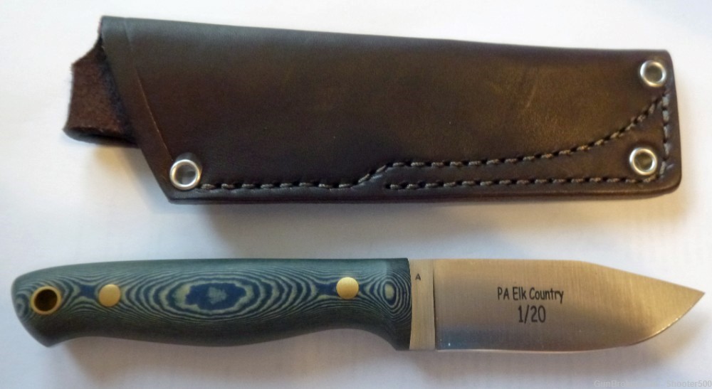 L.T.WRIGHT RMEF HANDMADE KNIFE 1 OF 20 - WITH LEATHER SHEATH - FREE S&H-img-1