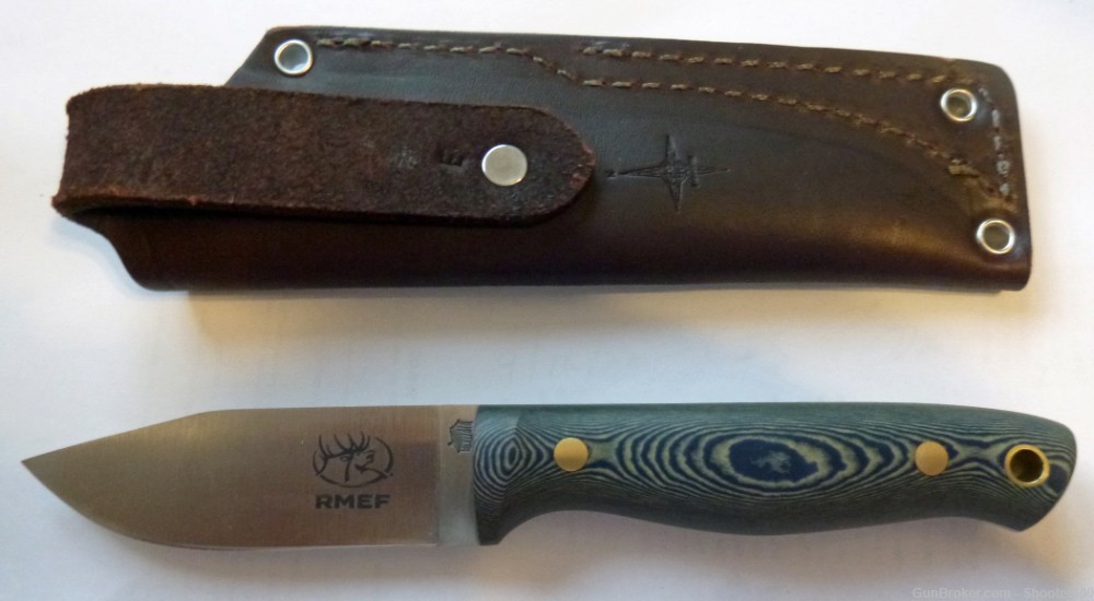L.T.WRIGHT RMEF HANDMADE KNIFE 1 OF 20 - WITH LEATHER SHEATH - FREE S&H-img-0
