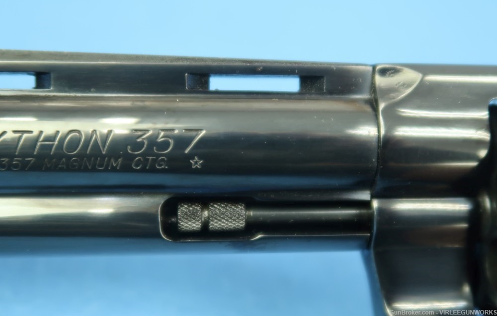 Colt Python 357 Magnum Blued 6” Double Action Boxed Custom Shop Grips 1982-img-13
