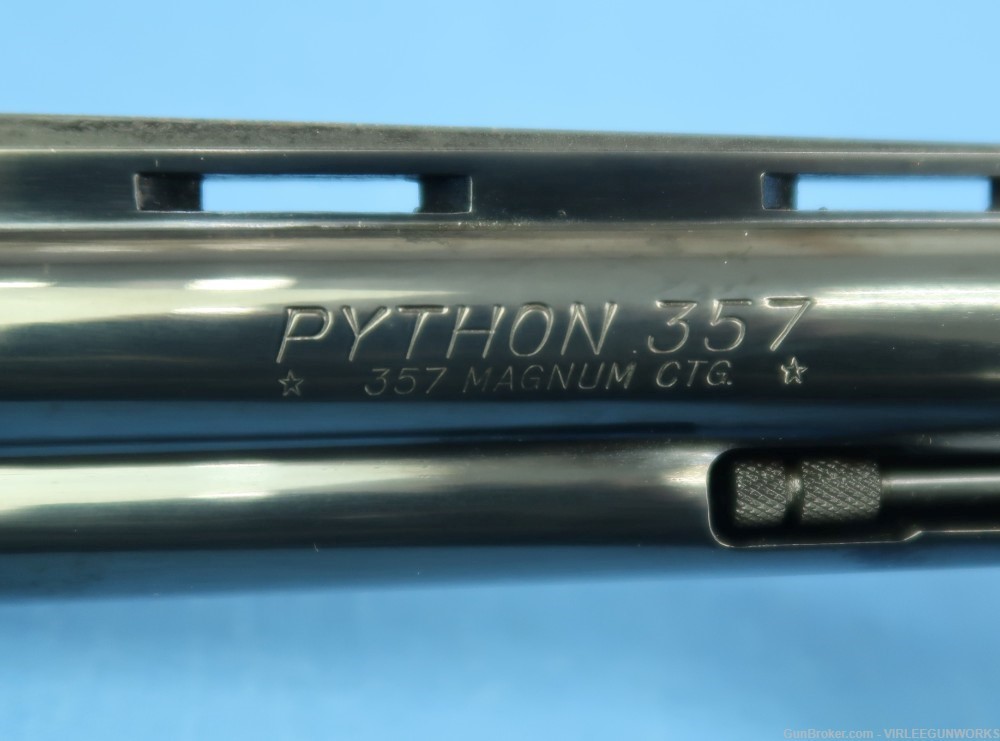 Colt Python 357 Magnum Blued 6” Double Action Boxed Custom Shop Grips 1982-img-14