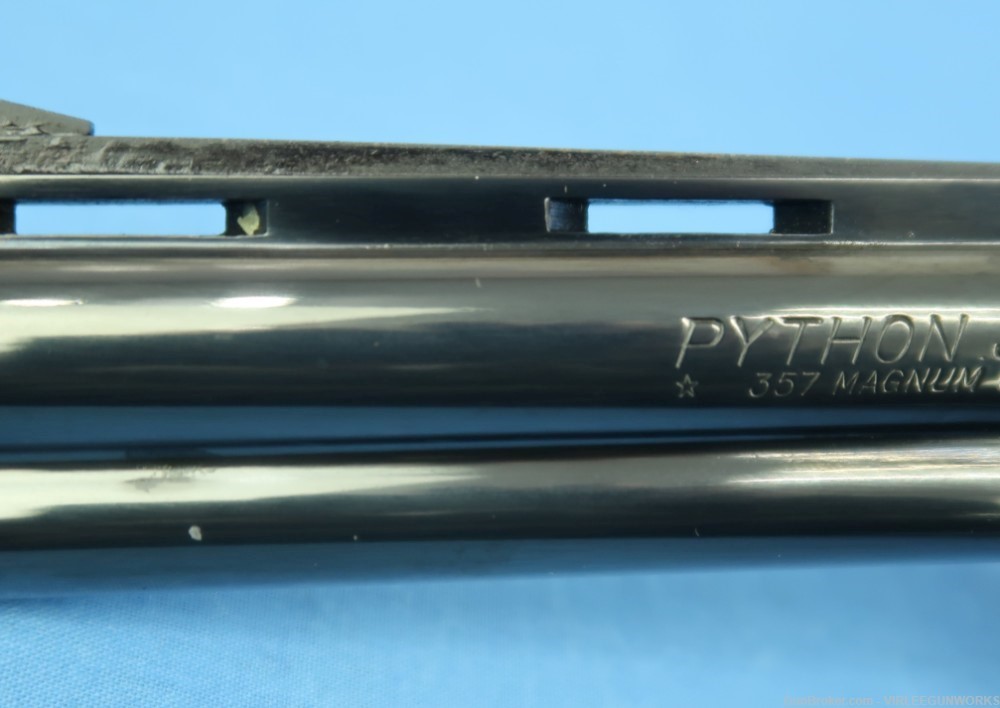 Colt Python 357 Magnum Blued 6” Double Action Boxed Custom Shop Grips 1982-img-15