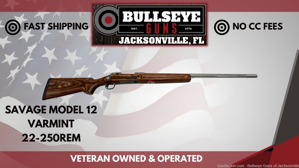 Savage Arms 12 Varmint Low Profile Stainless Bolt Action Rifle - 22-250 Rem-img-0