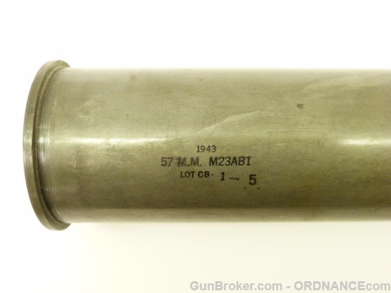 US WWII 57mm ANTI TANK GUN Armor Piercing Shell Round Cartridge inert-img-4