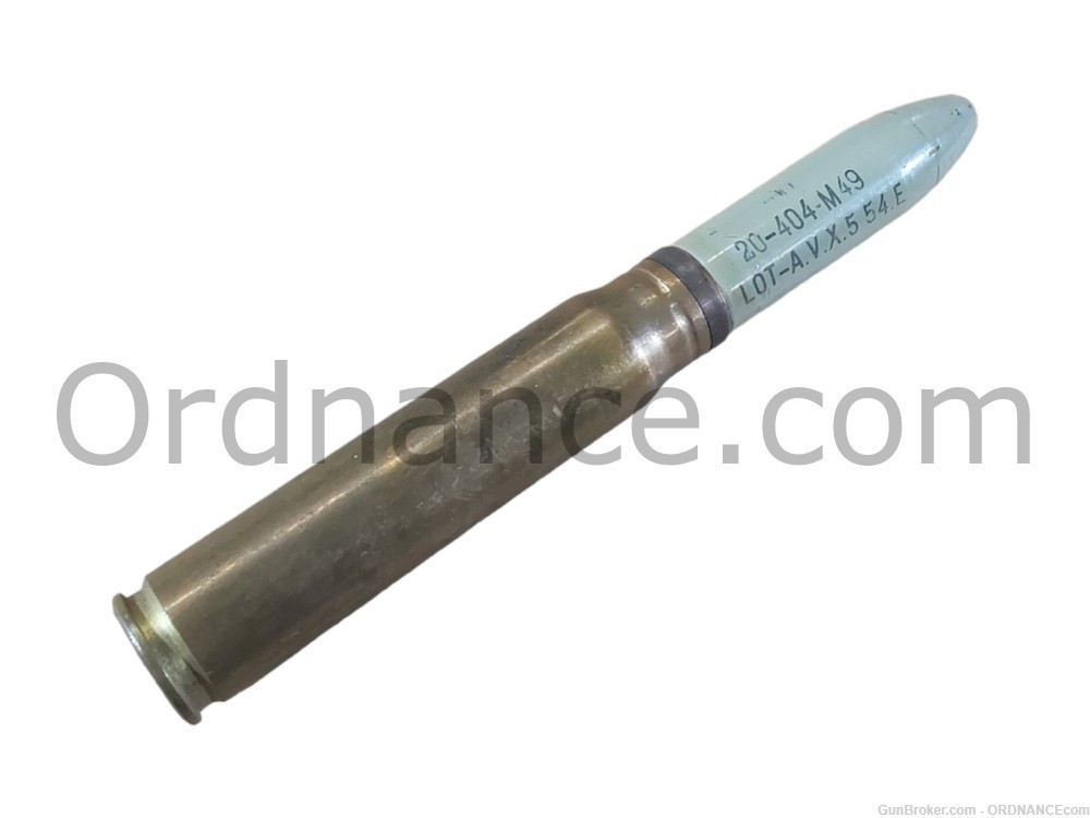 20mm French unfired practice round Hispano-Suiza HS-404 20x110mm shell MINT-img-0