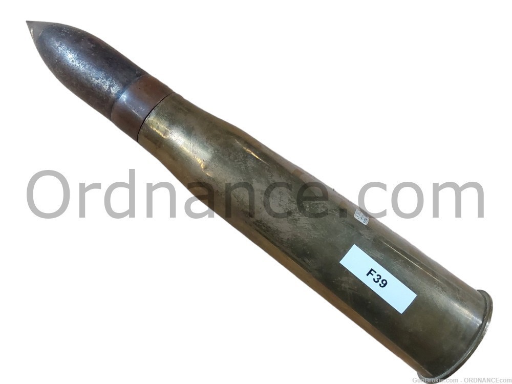 37mm French A.P. round MLE 1902 Sub Cal 37x201mm inert shell ammunition -img-1