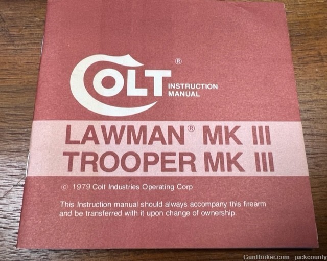 Colt, Trooper,MK III,  8", 357, Manual, No Box-img-6
