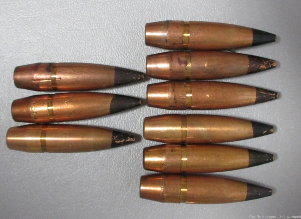 50 Cal - 690 GR Black Tip/AP Bullets - Military Surplus "Pulled"-img-0