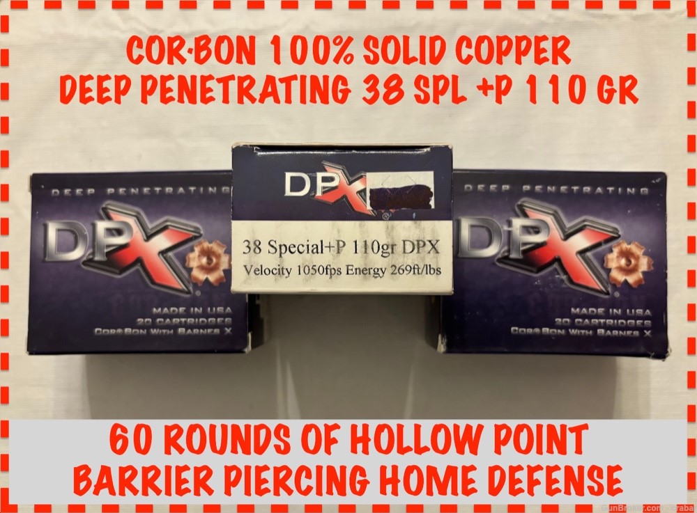 CORBON 38 SPL +P HOME DEFENSE HOLLOW POINT DEEP PENETRATING SOLID COPPER-img-0