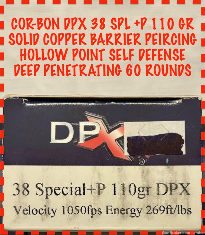 CORBON 38 SPL +P HOME DEFENSE HOLLOW POINT DEEP PENETRATING SOLID COPPER-img-1