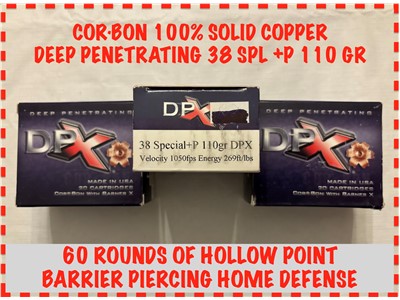 CORBON 38 SPL +P HOME DEFENSE HOLLOW POINT DEEP PENETRATING SOLID COPPER