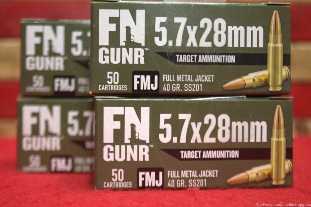 FN Gunr 5.7x28mm Target Ammunition FMJ 40 Grain ammo 200 rounds 5.7x28-img-0