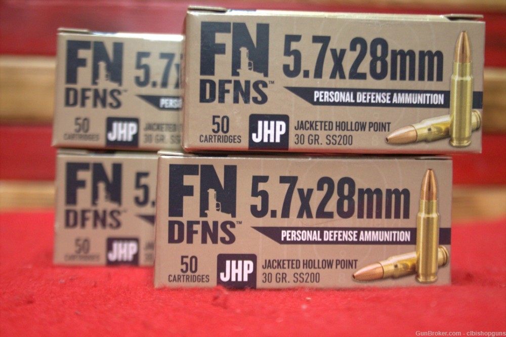FN DFNS 5.7x28MM Jacketed Hollow Point 30 Grain ammo 200 rounds 5.7x28-img-0