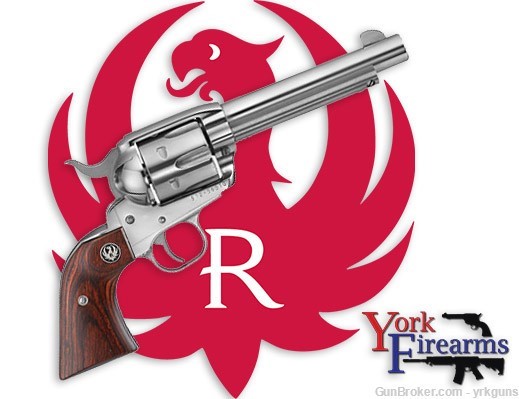 Ruger Vaquero 357MAG 5.5" Stainless Steel 6RD SA Revolver NEW 5108-img-0