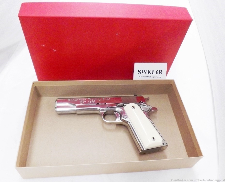 US Made Red Top 2 Piece Box S&W 6 inch K L N frame or 1911 Government Size-img-0